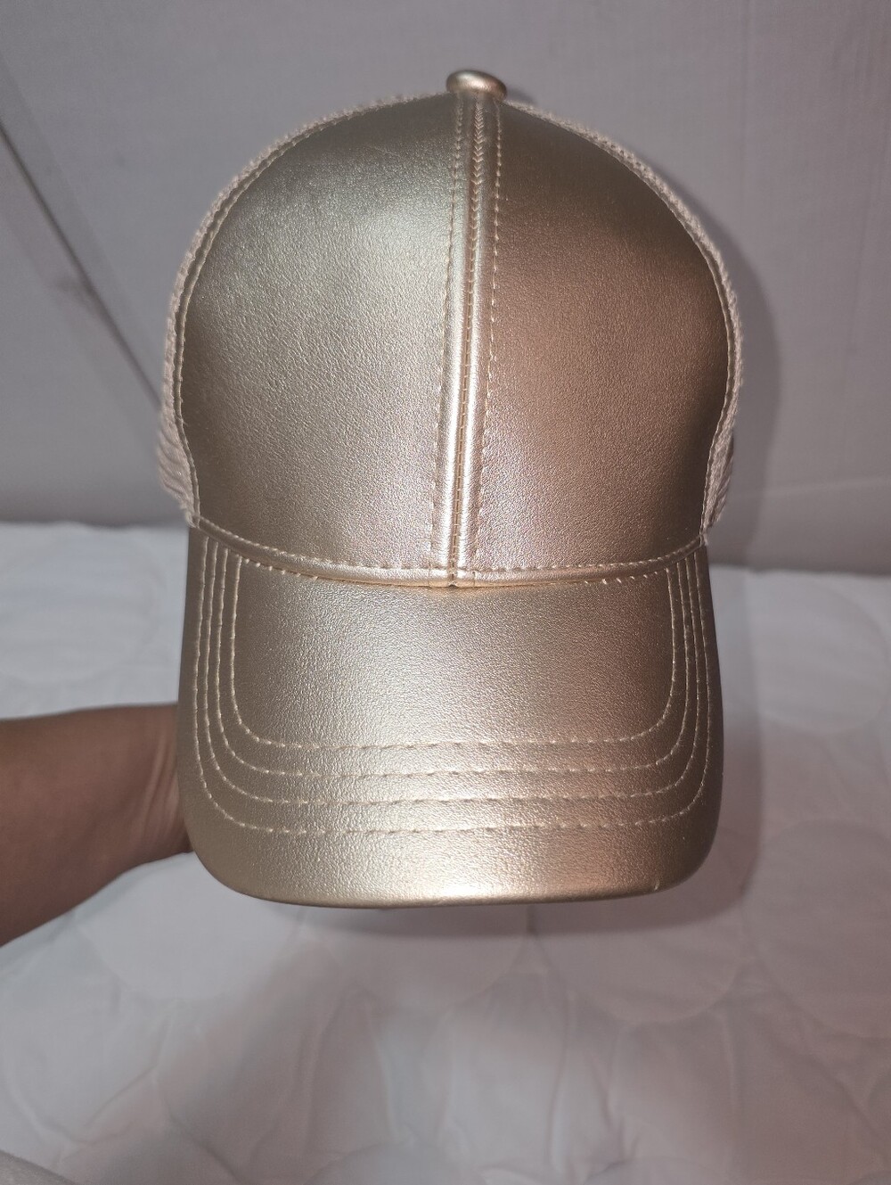 C.C Exclusives Metallic Gold Mesh Trucker Hat Adjustable Cap